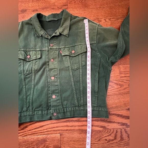 RARE-VTG 90s Levi's yarn-dyed green denim jacket limited Men’s Sz L - Picture 14 of 15